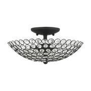 Cassandra 2-Light Medium Semi-Flush Mount in Black