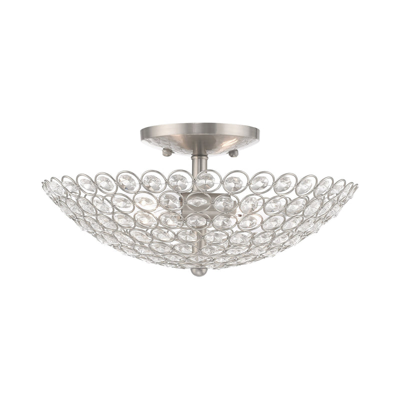 Cassandra 2-Light Medium Semi-Flush Mount in Brushed Nickel