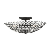Cassandra 3-Light Large Semi-Flush Mount in Black