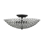 Cassandra 3-Light Large Semi-Flush Mount in Black