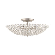 Cassandra 3-Light Large Semi-Flush Mount in Brushed Nickel