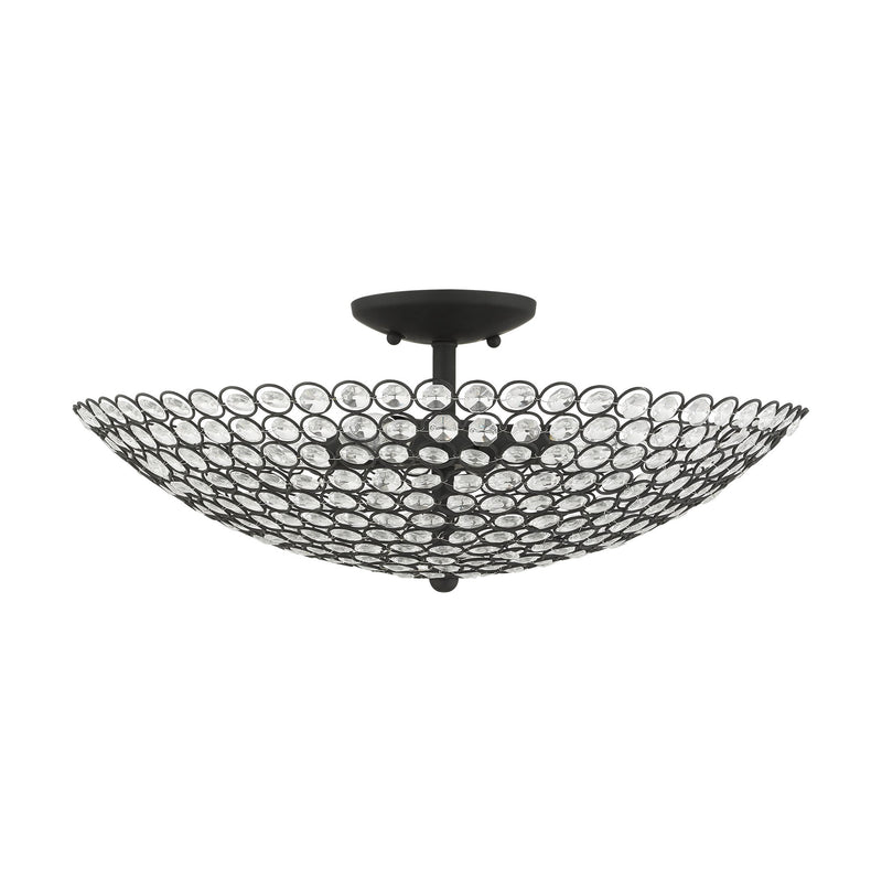 Cassandra 4-Light Extra Large Semi-Flush Mount in Black