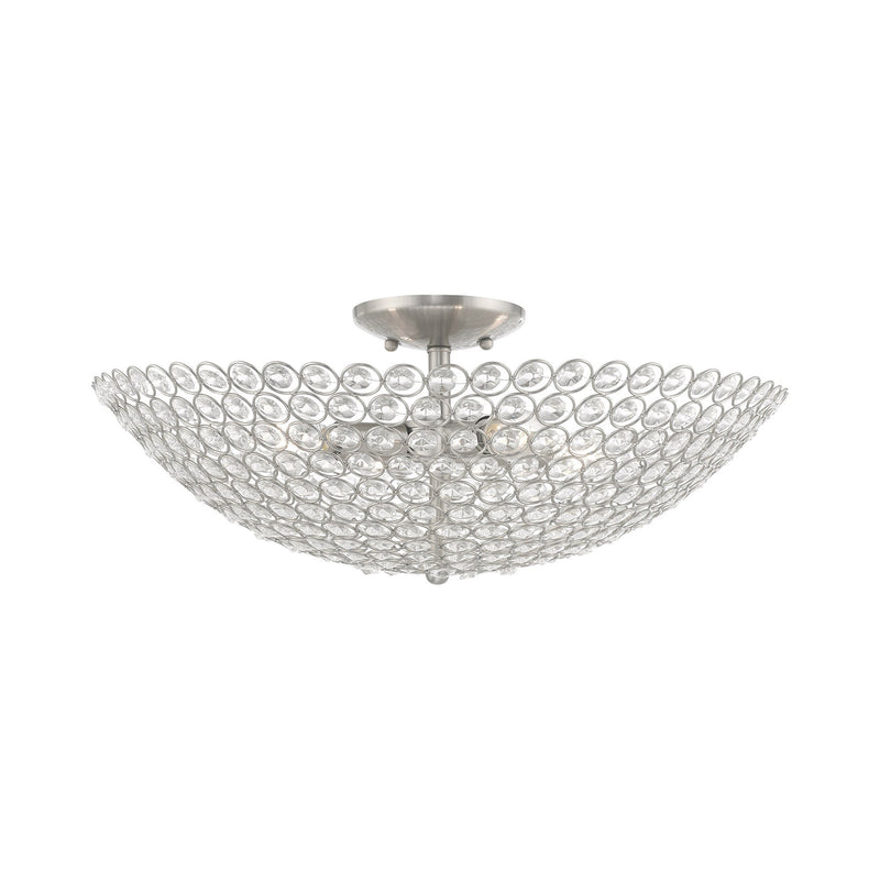 Cassandra 4-Light Extra Large Semi-Flush Mount in Brushed Nickel