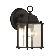Patrician 1-Light 8.3" Outdoor Wall Lantern in Black