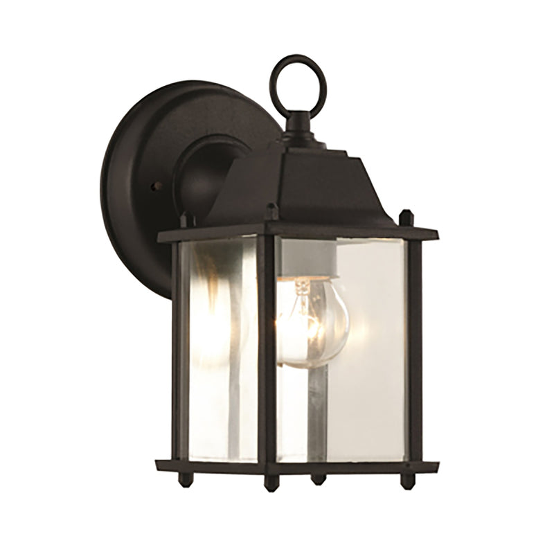 Patrician 1-Light 8.3" Outdoor Wall Lantern in Black