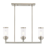 Hillcrest 3-Light Linear Chandelier in Brushed Nickel