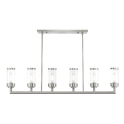 Hillcrest 6-Light Linear Chandelier in Brushed Nickel