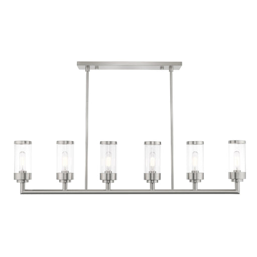 Hillcrest 6-Light Linear Chandelier in Brushed Nickel