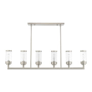 Hillcrest 6-Light Linear Chandelier in Brushed Nickel