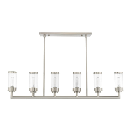 Hillcrest 6-Light Linear Chandelier in Brushed Nickel