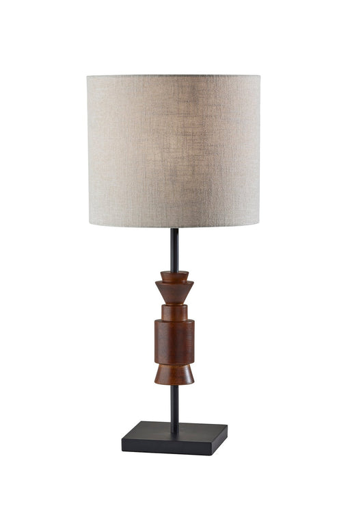 Elton Table Lamp in Black + Walnut Wood Rubber Wood