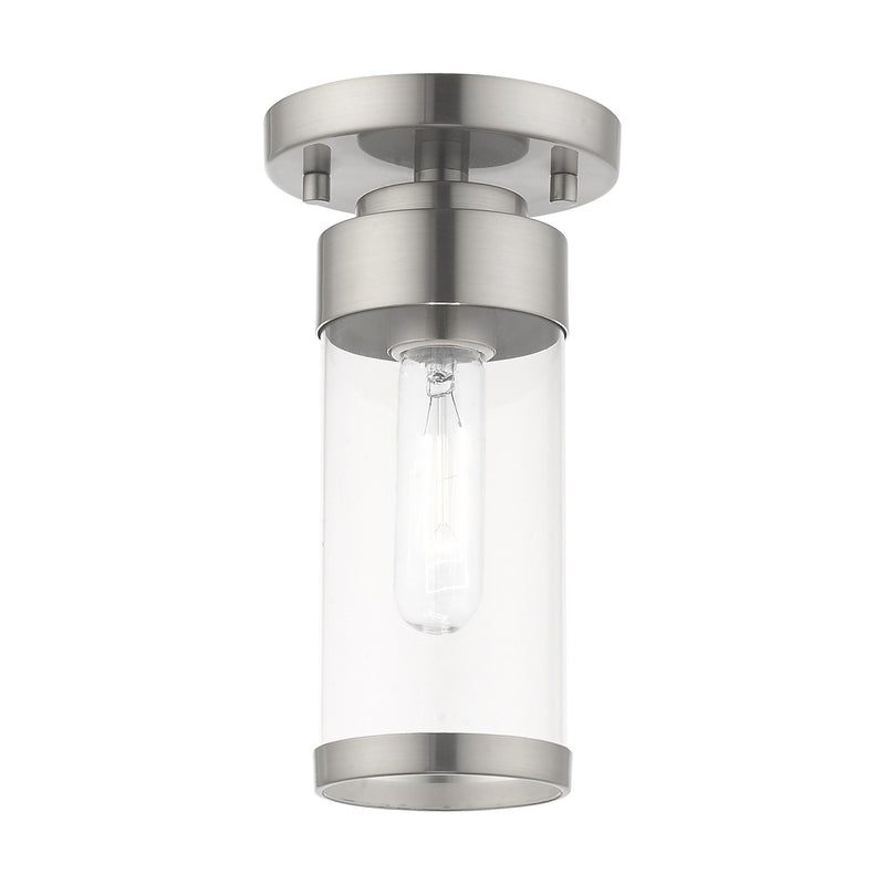 Hillcrest Petite Semi-Flush Mount in Brushed Nickel
