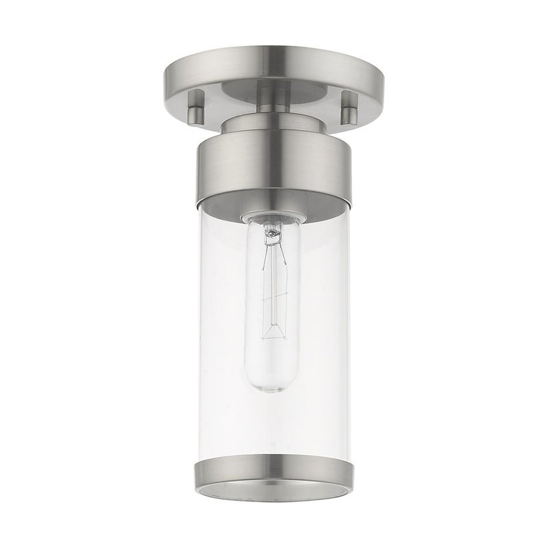 Hillcrest Petite Semi-Flush Mount in Brushed Nickel