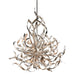 Graffiti 6-Light Pendant in Silver Leaf Polished Stainless with Smoke Glass - Lamps Expo