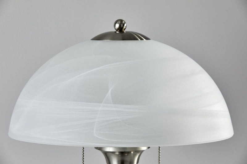 Lexington 2-Light Table Lamp in Walnut Rubber Wood W. Brushed Steel