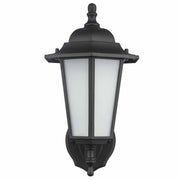 Frosted Glass 14.5" Outdoor Wall Lantern in Black