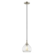 Hand Blown Art Glass 7" Mini Pendant in Brushed Nickel