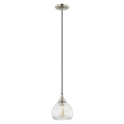 Hand Blown Art Glass 7" Mini Pendant in Brushed Nickel