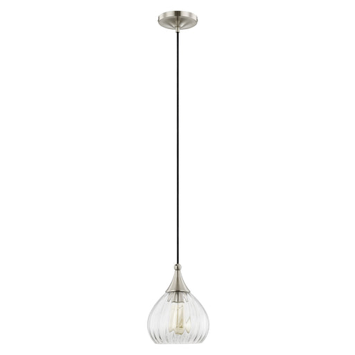 Hand Blown Art Glass 7" Mini Pendant in Brushed Nickel