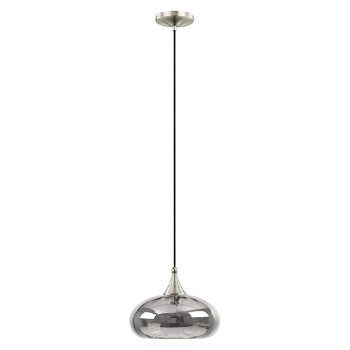 Hand Blown Art Glass 11" Mini Pendant in Brushed Nickel