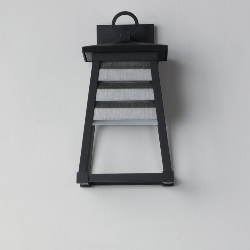 Shutters 1 Light Small Outdoor Wall Sconce in Weathered Zinc / Black