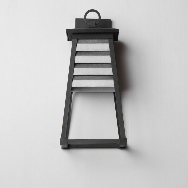 Shutters 1 Light Medium Outdoor Wall Sconce in Weathered Zinc / Black