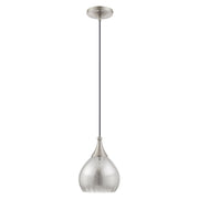 Hand Blown Art Glass 7" Mini Pendant in Brushed Nickel