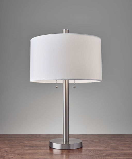 Boulevard 2-Light Table Lamp in Brushed Steel