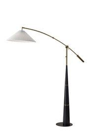 Leroy Arc Floor Lamp in Black & Antique Brass