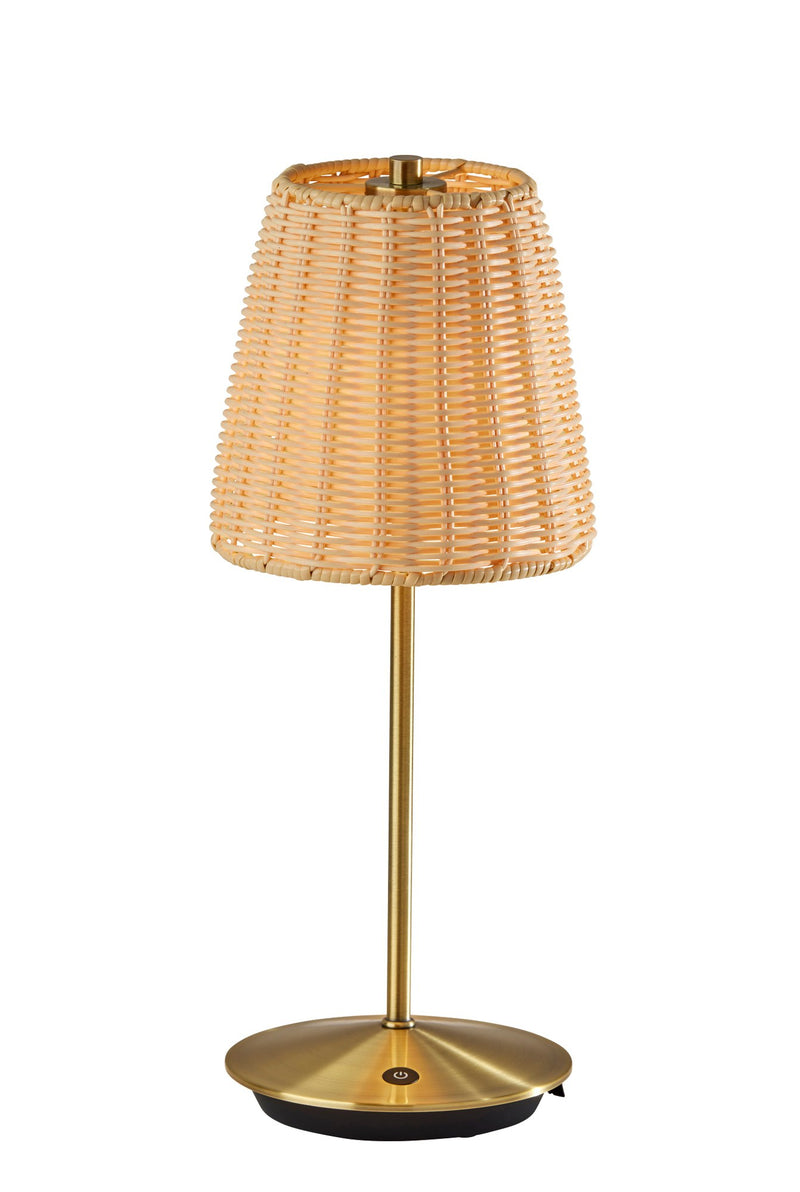 Andy LED Cordless Table Lamp in Antique Brass