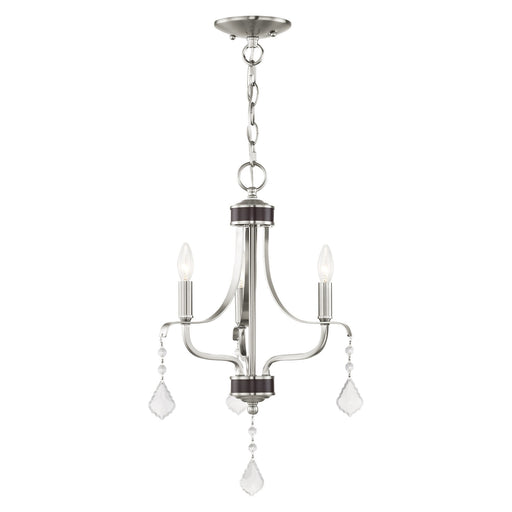 Laurel 3-Light Mini Chandelier in Brushed Nickel with English Bronze Accents