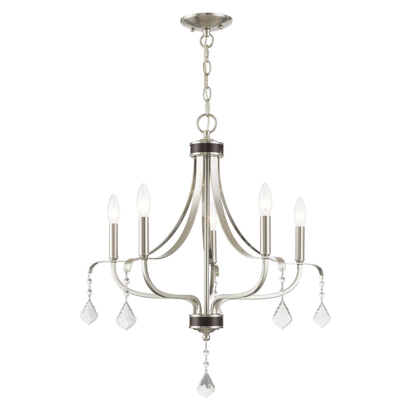 Laurel 5-Light Chandelier in Brushed Nickel with English Bronze Accents