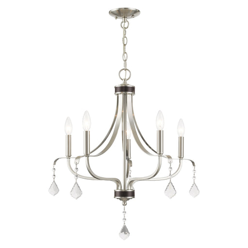 Laurel 5-Light Chandelier in Brushed Nickel with English Bronze Accents
