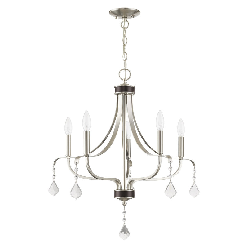 Laurel 5-Light Chandelier in Brushed Nickel with English Bronze Accents