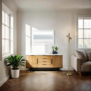 Vega LED Torchiere Floor Lamp in Antique Brass