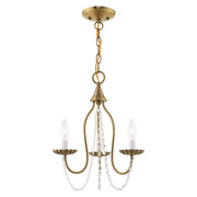 Alessia 3-Light Mini Chandelier in Antique Brass