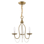 Alessia 3-Light Mini Chandelier in Antique Brass