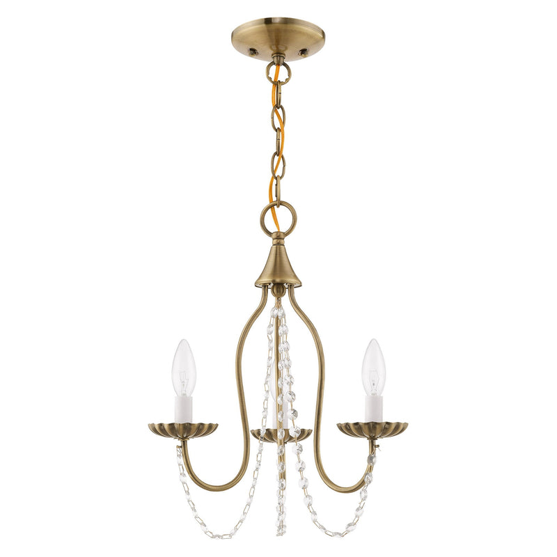 Alessia 3-Light Mini Chandelier in Antique Brass