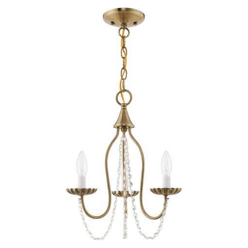 Alessia 3-Light Mini Chandelier in Antique Brass