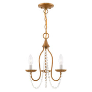 Alessia 3-Light Mini Chandelier in Antique Gold Leaf