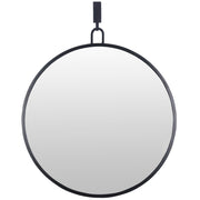 Stopwatch 30" x 33.25" Round Wall Mirror in Black