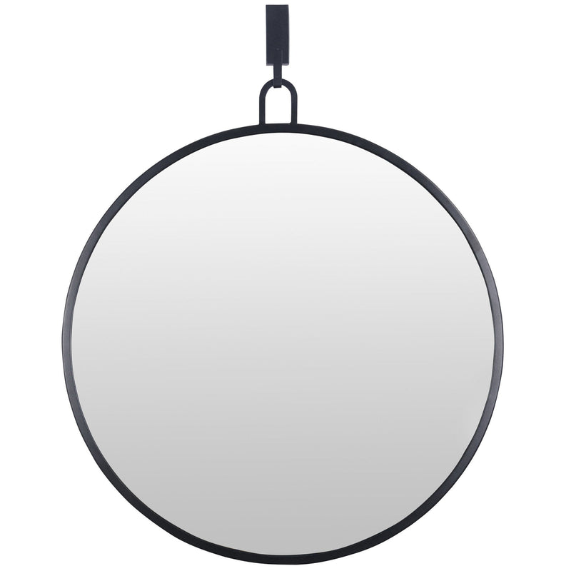Stopwatch 30" x 33.25" Round Wall Mirror in Black