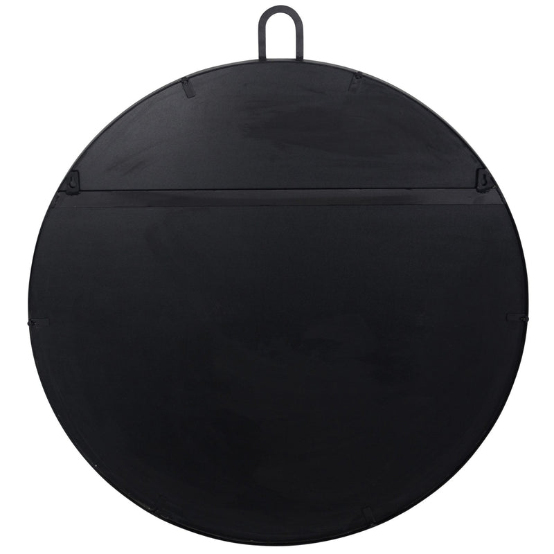 Stopwatch 30" x 33.25" Round Wall Mirror in Black