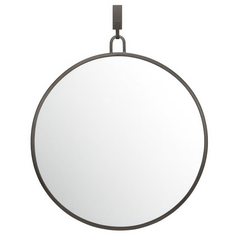 Stopwatch 30" x 33.25" Round Wall Mirror in Bronze