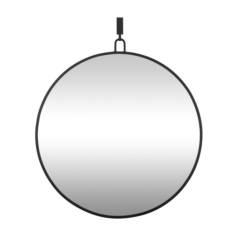 Stopwatch 40" x 43.25" Round Wall Mirror in Black