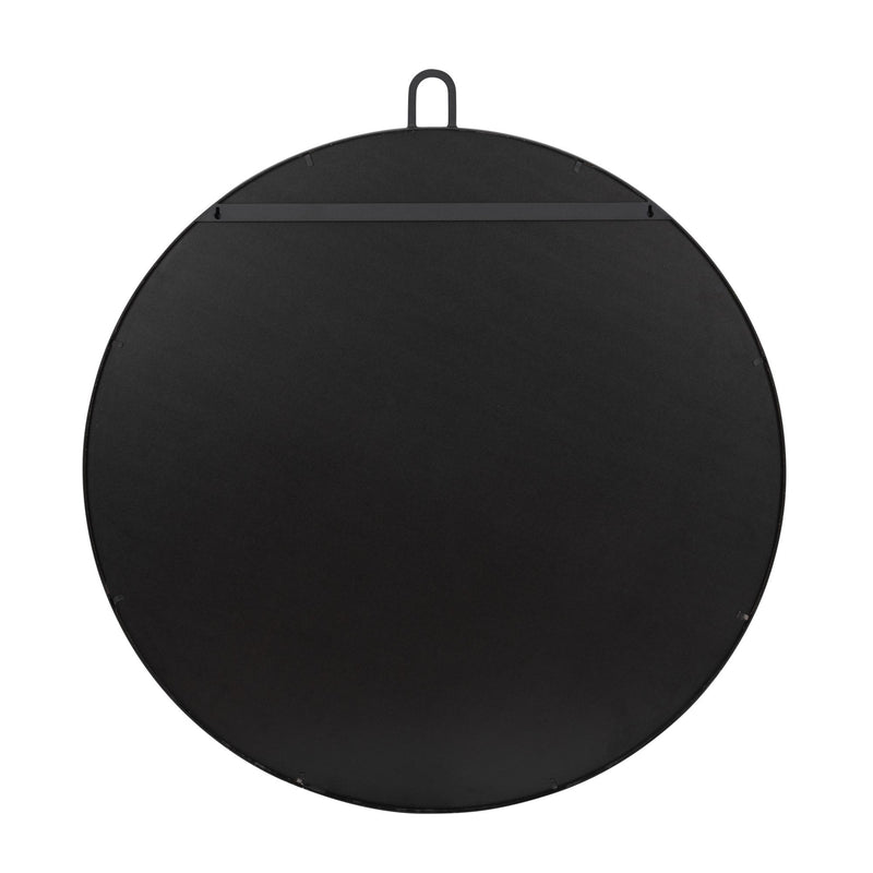 Stopwatch 40" x 43.25" Round Wall Mirror in Black