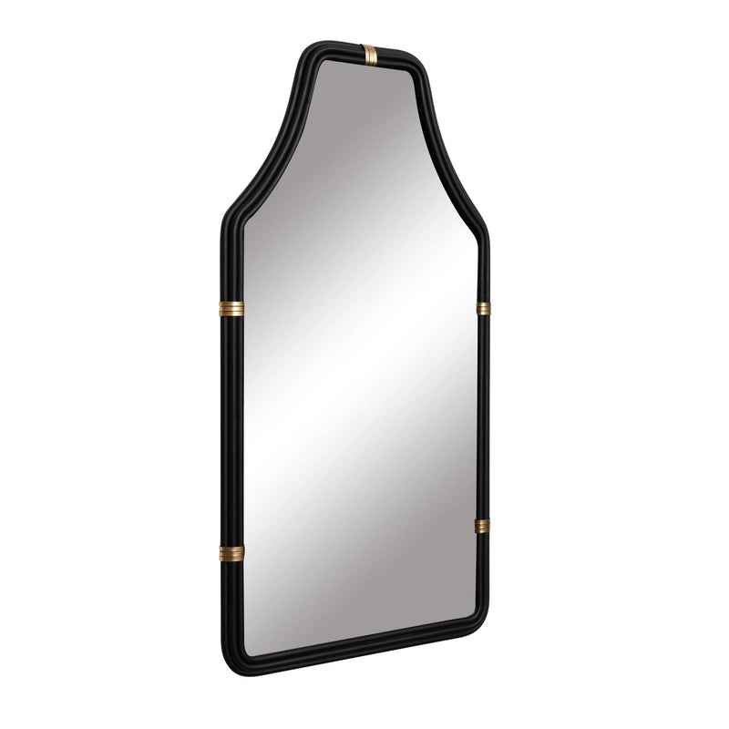 Federal Case 22" x 40" Wall Mirror in Matte Black/French Gold