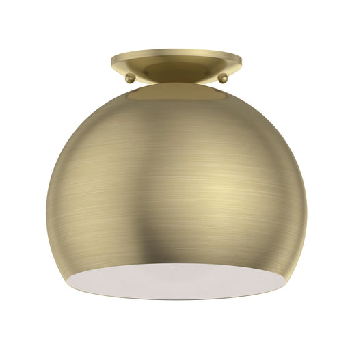 Piedmont Globe Semi-Flush Mount (Model 40800) in Antique Brass