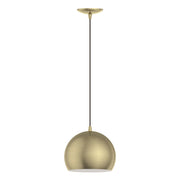 Piedmont Globe Pendant in Antique Brass