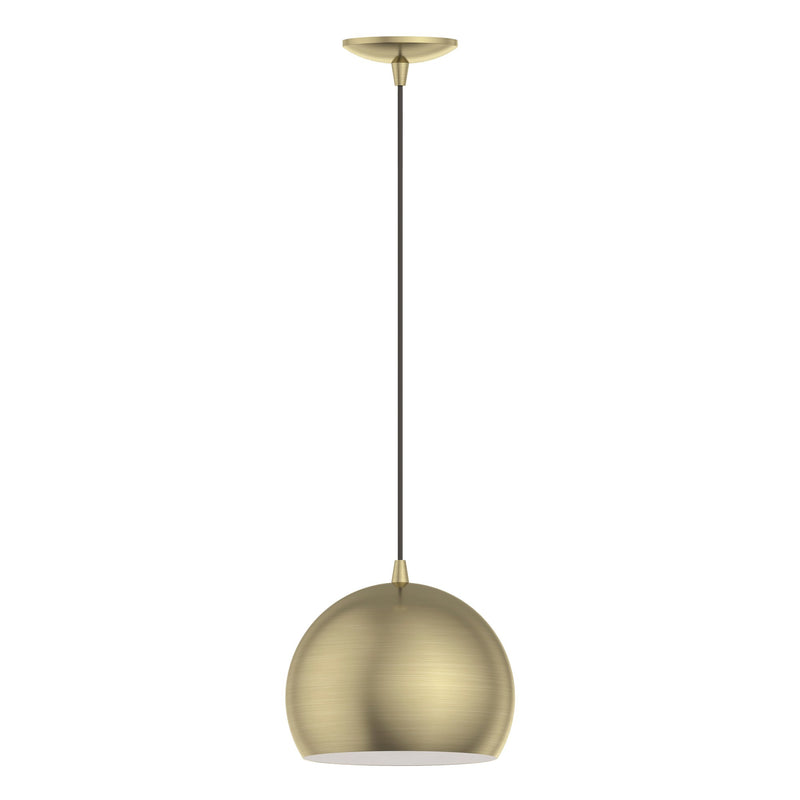Piedmont Globe Pendant in Antique Brass